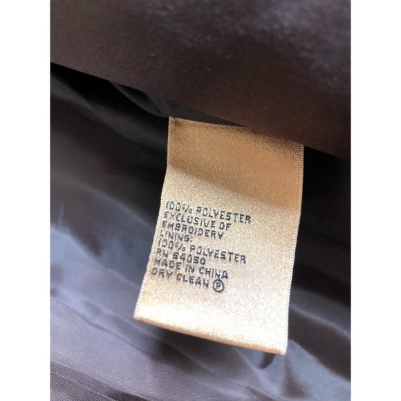 Kasper Bronze Knee Length Embroidered Coat - Size 8 - Picture 11 of 14